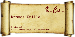 Krancz Csilla névjegykártya