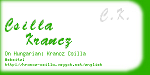 csilla krancz business card